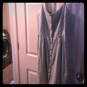 Button down blouse dress! Pale blue.
